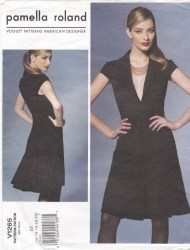 1265 VOGUE PAMELLA ROLAND PULLOVER CAP SLEEVE BACK PLEAT DRESS PATTERN 6-14 UNCUT